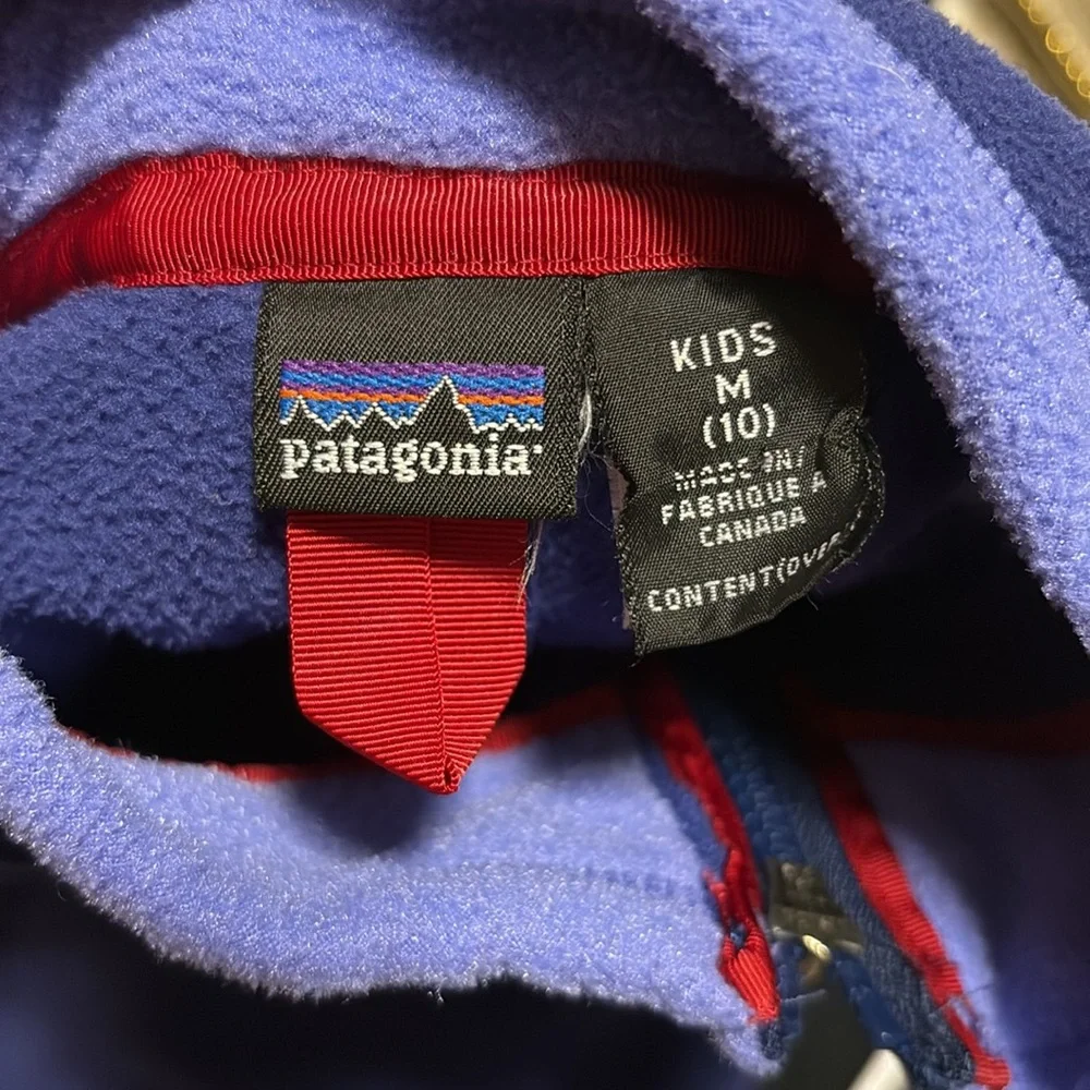 Patagonia Synchilla Kids Cozy Blue Fleece Jacket Vest Size Medium - Picture 2 of 7